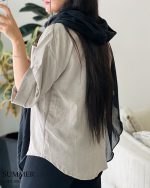 شومیز مانتویی مدل سامر جنس لینن ژاکارد کد 1051 - تصویر 6