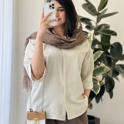 شومیز مانتویی مدل گیلدا جنس لینن صوفیا کد 1064