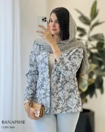 کت مدل بنفشه جنس لینن ژاکارد دورو کد 1060