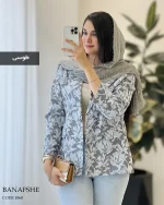 کت مدل بنفشه جنس لینن ژاکارد دورو کد 1060 - تصویر 3
