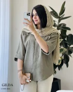 حراج مدل گیلدا جنس لینن صوفیا کد 1064 - تصویر 6