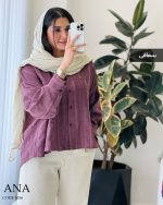 شومیز مانتویی مدل آنا لینن ژاکارد کد 1056 - تصویر 4