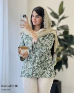 کت مدل بنفشه جنس لینن ژاکارد دورو کد 1060 - تصویر 6