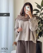 شومیز مانتویی مدل آنا لینن ژاکارد کد 1056 - تصویر 8