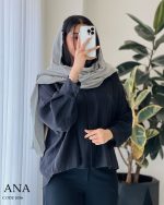 شومیز مانتویی مدل آنا لینن ژاکارد کد 1056