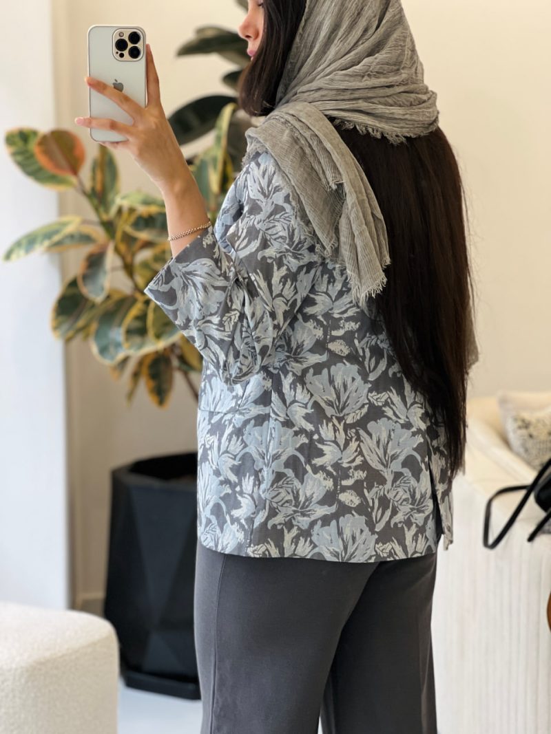 کت مدل بنفشه جنس لینن ژاکارد دورو کد 1060 - تصویر 8