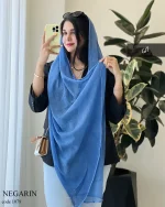 شال نگارین جنس حریر کبریتی کد 1079 - تصویر 8