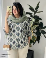 حراج مدل خورشید جنس لینن کوک دوزی کد 1071 - تصویر 5