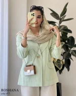 حراج کت مدل روشنا جنس لینن پنبه کد 1075 - تصویر 8