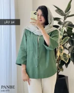 شومیز مانتویی پنبه جنس لینن پنبه کد 1078 - تصویر 7
