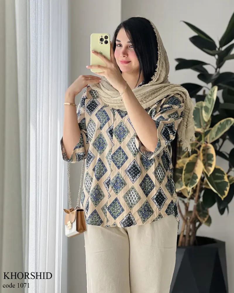 حراج مدل خورشید جنس لینن کوک دوزی  کد 1071 - تصویر 2