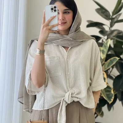 شومیز مانتویی مدل سنا جنس لینن زارا کد 1067