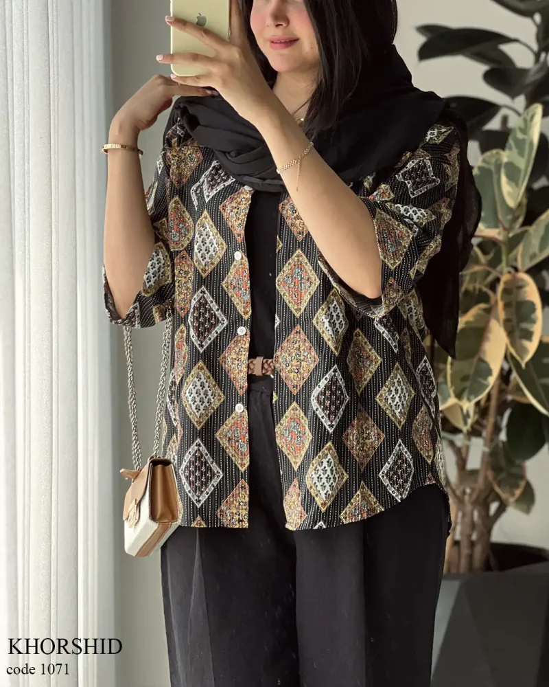 حراج مدل خورشید جنس لینن کوک دوزی  کد 1071 - تصویر 3