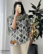 حراج مدل خورشید جنس لینن کوک دوزی کد 1071 - تصویر 6