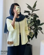 شومیز مانتویی پنبه جنس لینن پنبه کد 1078 - تصویر 11