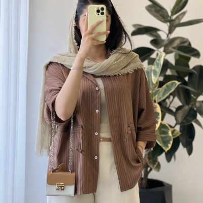 شومیز مانتویی مدل آتامیس جنس سزار کد 1072