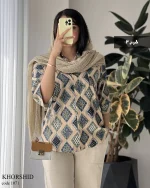 حراج مدل خورشید جنس لینن کوک دوزی کد 1071 - تصویر 4