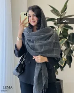 شال لما جنس نخ کنفی کد 1077 - تصویر 3