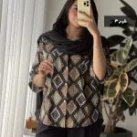 حراج مدل خورشید جنس لینن کوک دوزی  کد 1071