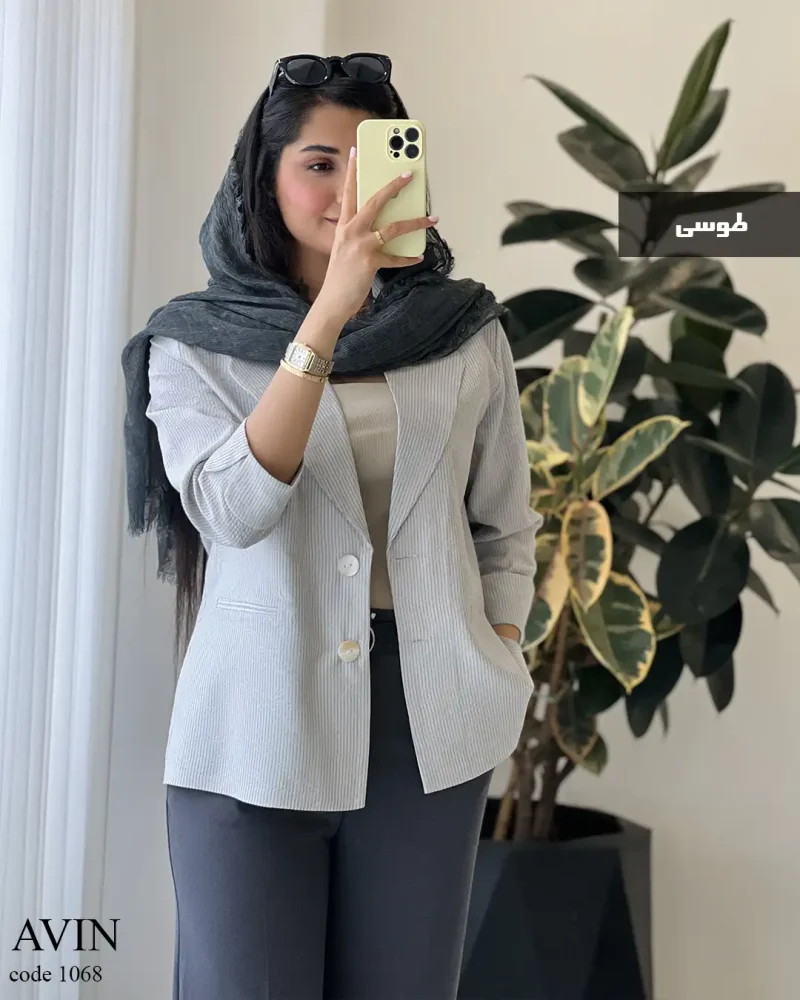 کت مدل آوین جنس لینن زارا کد 1068 - تصویر 10