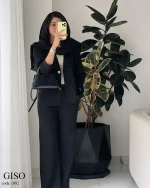 کت و شلوار گیسو جنس لینن نچرال کد 1082 - تصویر 7