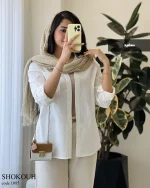 حراج مدل شکوه جنس لینن اسلپ کد 1085 - تصویر 2