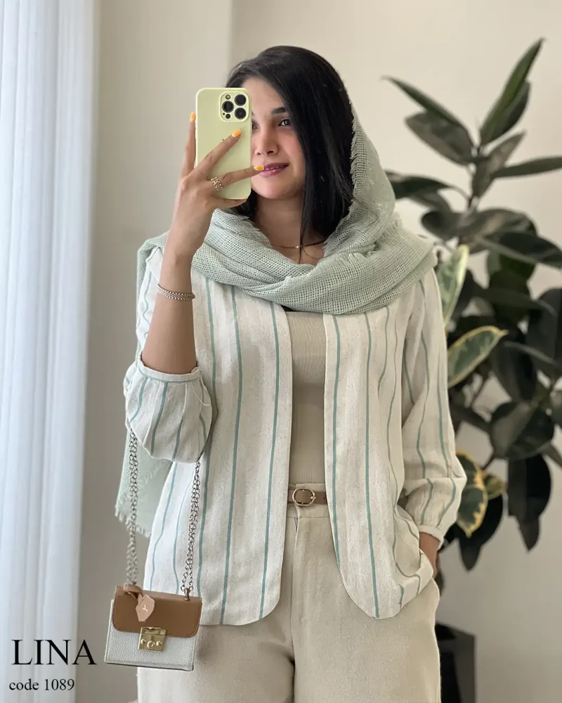 حراج کت مدل لینا جنس لینن کجراه کد 1089 - تصویر 5