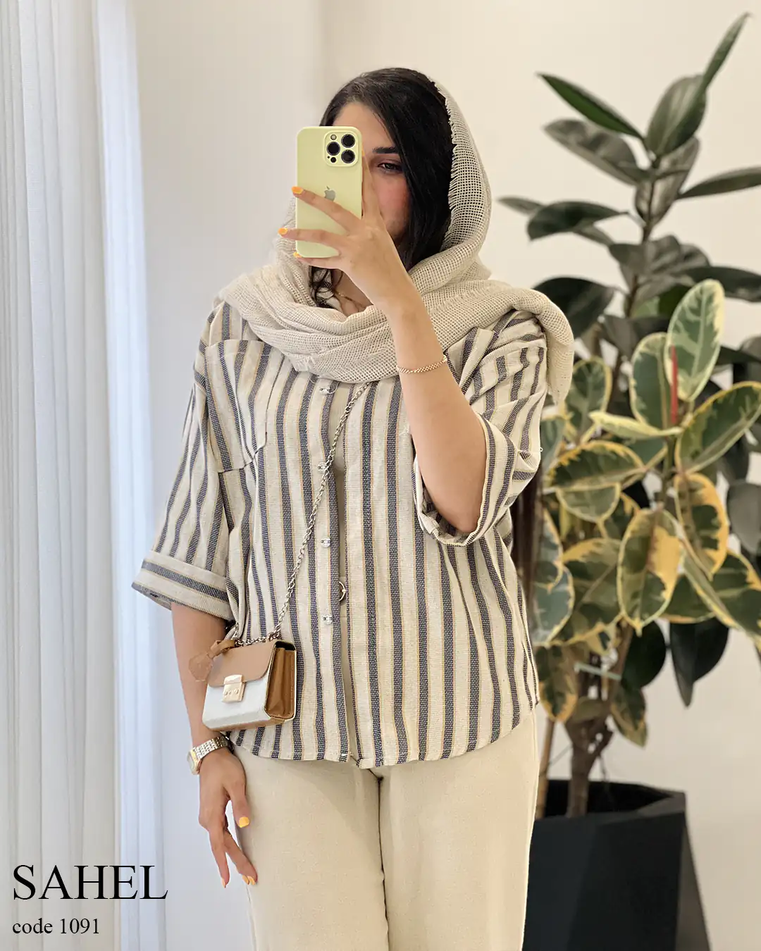 451454848 مدل ساحل جنس لینن کنفی درجه یک کد 1091 - تصویر 1