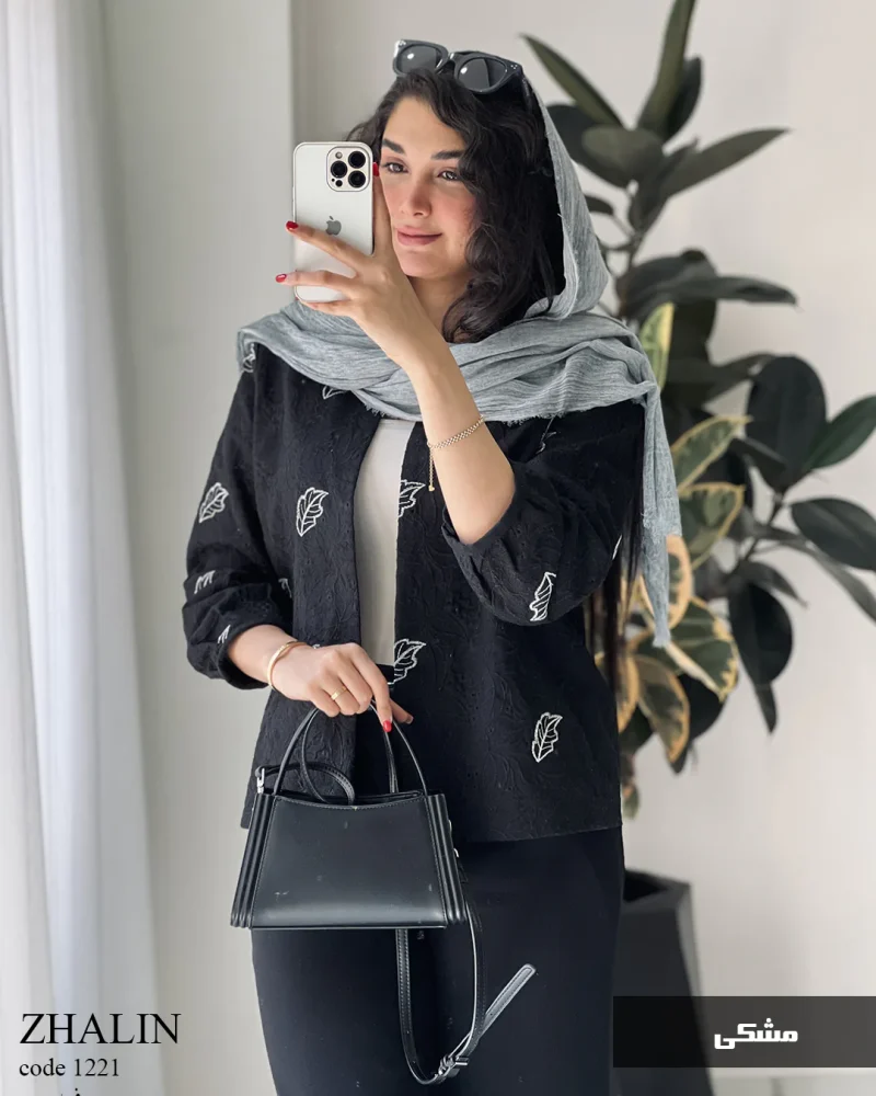 کت مدل ژالین جنس لینن ترک سوزن دوزی شده کد 1221 - تصویر 2