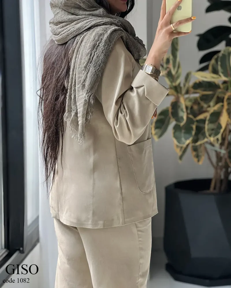 حراج کت و شلوار گیسو جنس لینن نچرال کد 1082 - تصویر 9