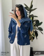 کت مدل ژالین جنس لینن ترک سوزن دوزی شده کد 1221 - تصویر 4