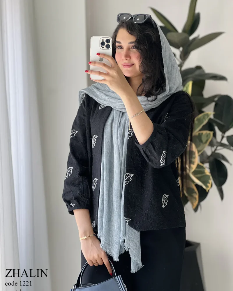 کت مدل ژالین جنس لینن ترک سوزن دوزی شده کد 1221 - تصویر 5