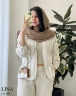 حراج کت مدل لینا جنس لینن کجراه کد 1089 - تصویر 2