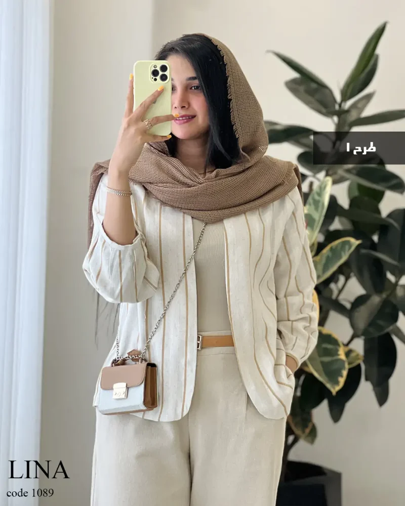 حراج کت مدل لینا جنس لینن کجراه کد 1089 - تصویر 2