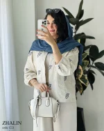 کت مدل ژالین جنس لینن ترک سوزن دوزی شده کد 1221