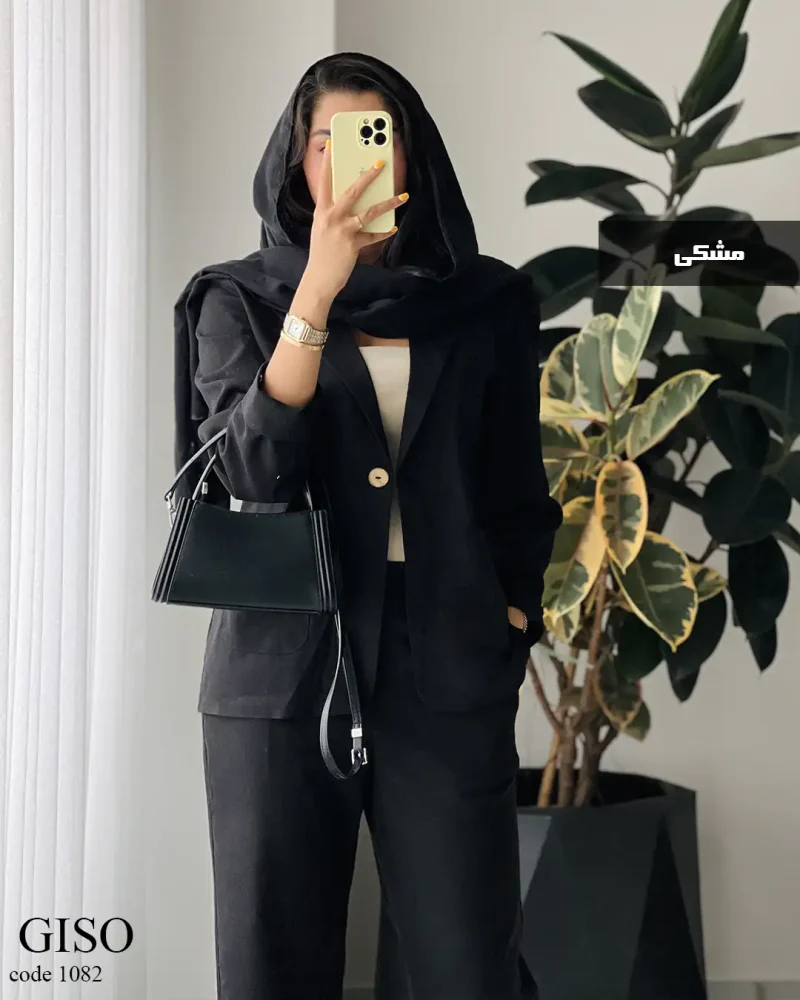 حراج کت و شلوار گیسو جنس لینن نچرال کد 1082 - تصویر 3