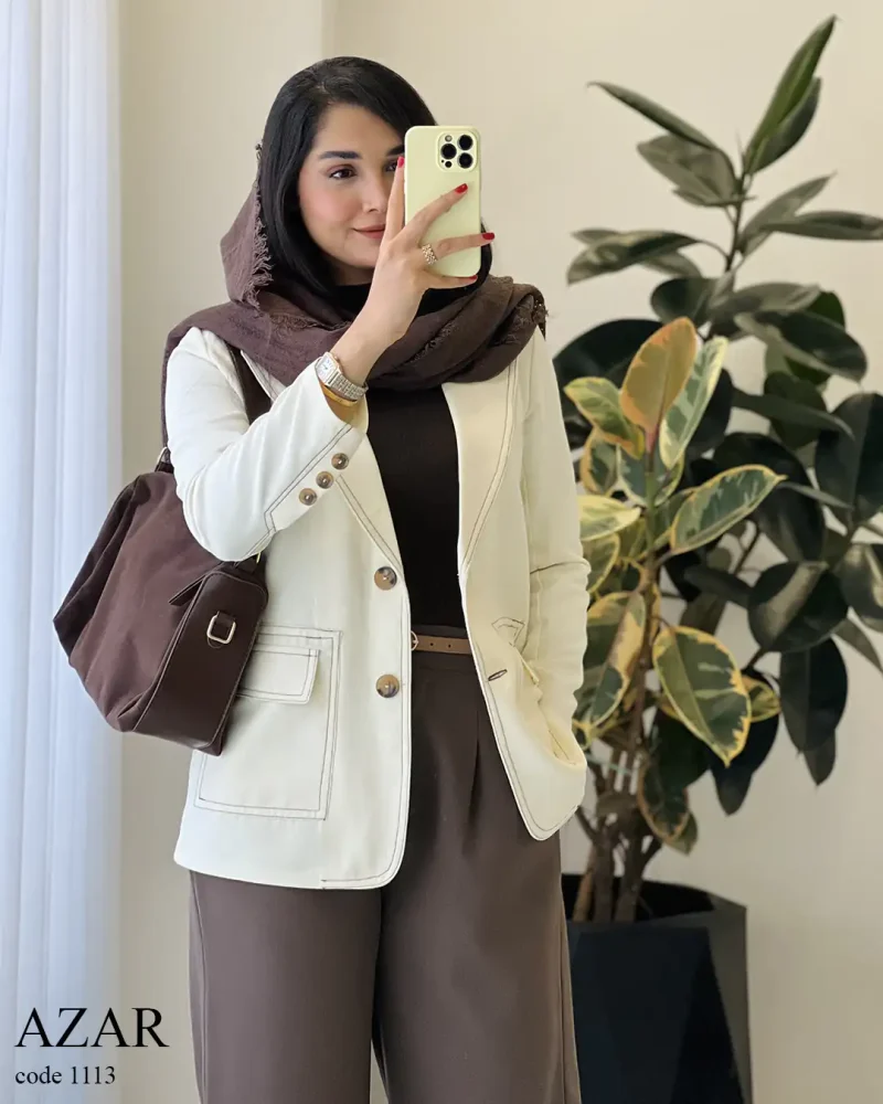 کت مدل آذر جنس کتون ایشو کد 1113 - تصویر 7