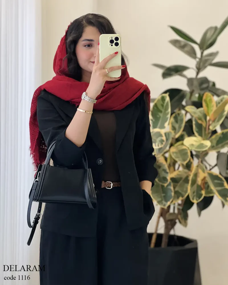 کت پاییزه دلارام جنس مخمل کبریتی کد 1116 - تصویر 5