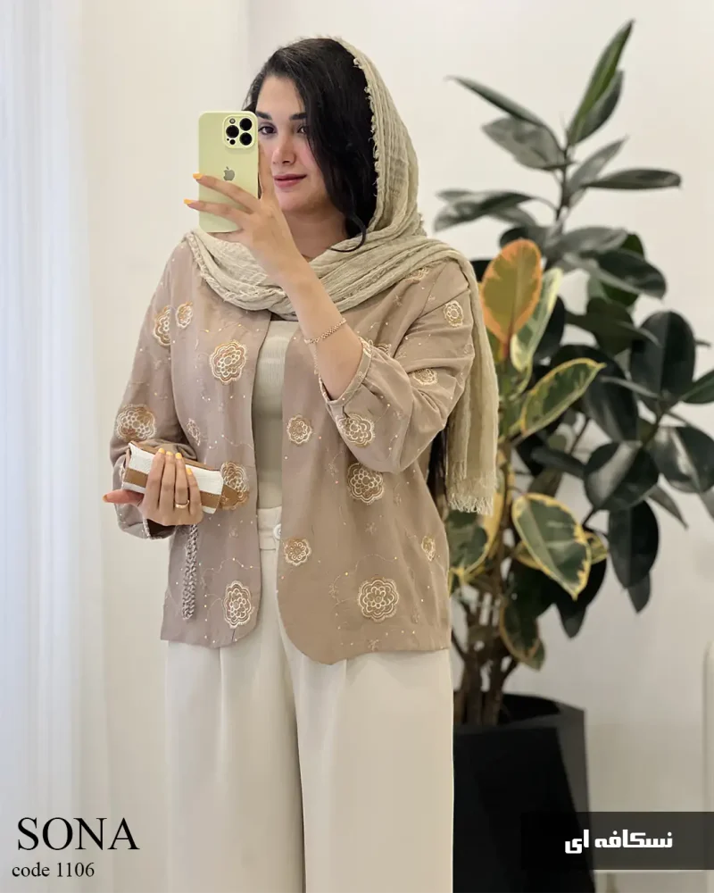کت مدل سونا جنس لینن درجه یک کد 1106 - تصویر 3