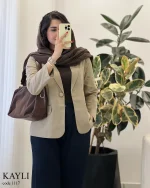 کت کایلی جنس کتان استانبل گرم بالا کد 1117 - تصویر 3