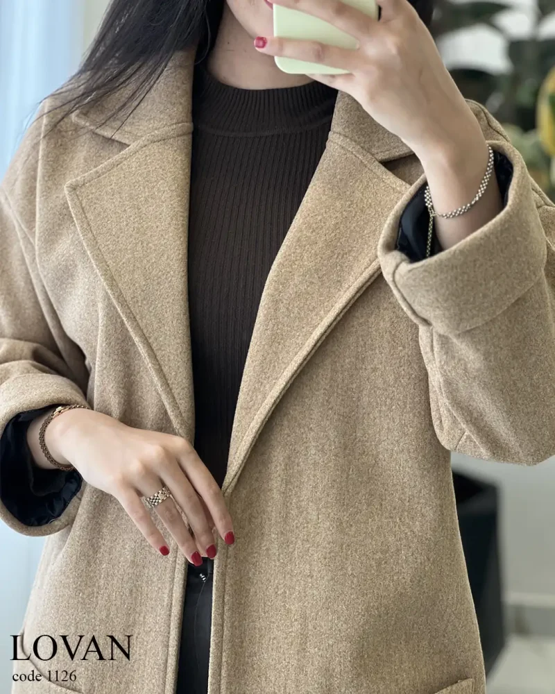 پالتو بلند لاوان جنس فوتر کوبیده شده کد 1126 - تصویر 6