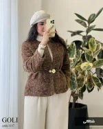 پالتو کتی مدل گلی جنس فوتر موهر ترک کد 1137 - تصویر 6