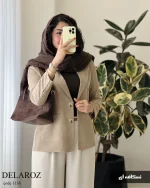 کت پاییزه دلارز جنس مخمل کبریتی کد 1136 - تصویر 3