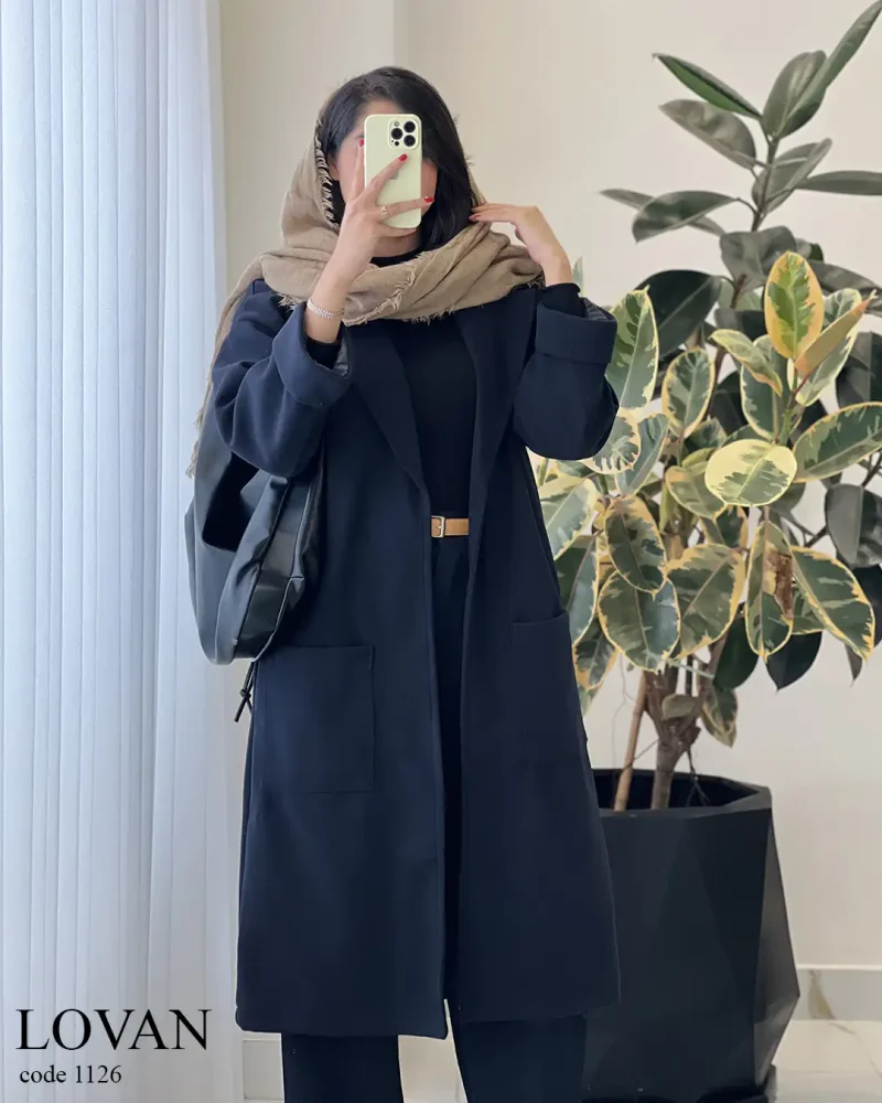 پالتو بلند لاوان جنس فوتر کوبیده شده کد 1126 - تصویر 10