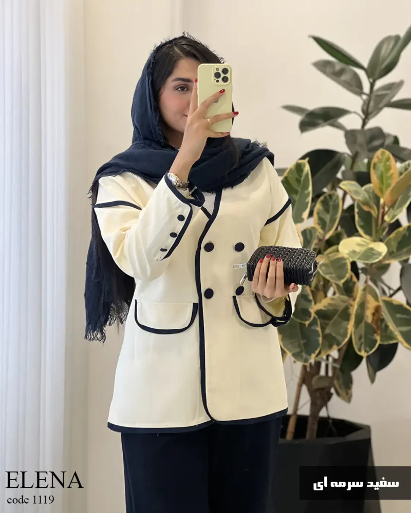 کت پاییزه النا جنس کتان ایشو کد 1119 - تصویر 12