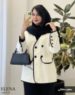 کت پاییزه النا جنس کتان ایشو کد 1119 - تصویر 9