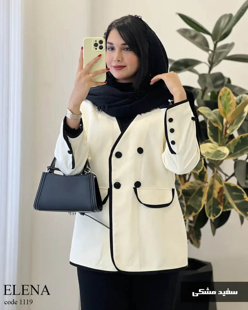 کت پاییزه النا جنس کتان ایشو کد 1119 - تصویر 9