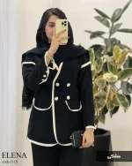 کت پاییزه النا جنس کتان ایشو کد 1119 - تصویر 11