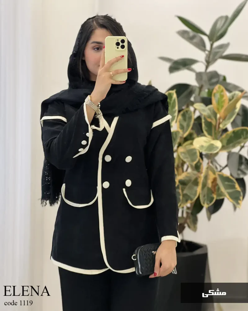 کت پاییزه النا جنس کتان ایشو کد 1119 - تصویر 11