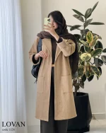 پالتو بلند لاوان جنس فوتر کوبیده شده کد 1126